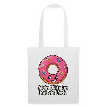 Donut mit Diätlücke - Stoffbeutel - Weiß - Vorne