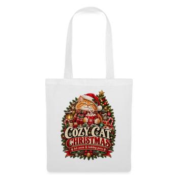 Cozy Cat Christmas - Stoffbeutel - Weiß - Vorne