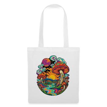 Psychedelische Pilzlandschaft - Stoffbeutel - Weiß - Vorne