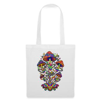 Psychedelic Rainbow Mushrooms - Stoffbeutel - Weiß - Vorne