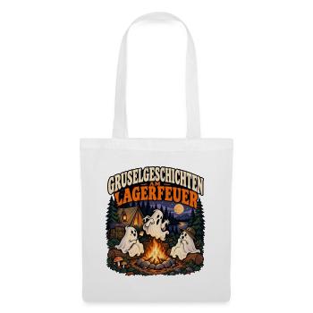 Gruselgeschichten am Lagerfeuer - Stoffbeutel - Weiß - Vorne