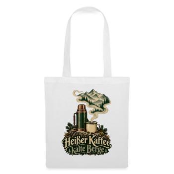 Heißer Kaffee, kalte Berge - Stoffbeutel - Weiß - Vorne