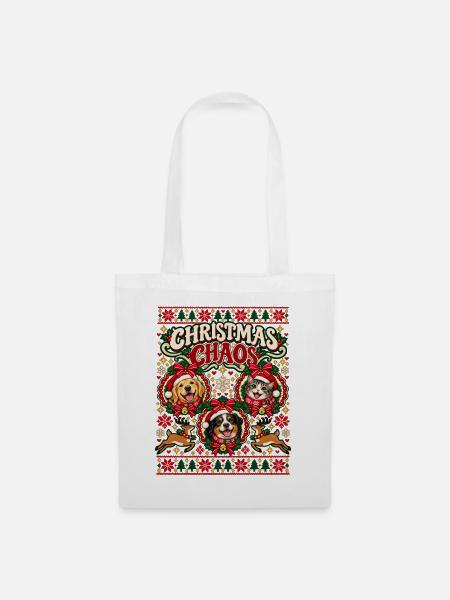 Christmas Pet Chaos - Stoffbeutel - Weiß