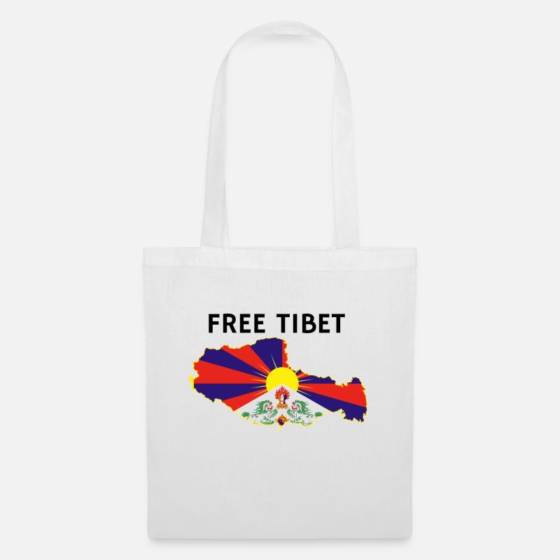 Freeware Tibet Flag - Stoffbeutel - Weiß