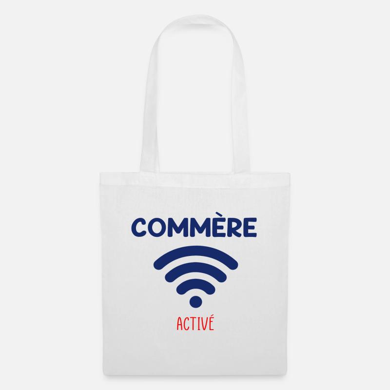 Phrase drôle Commère activé - Sac en tissu - blanc