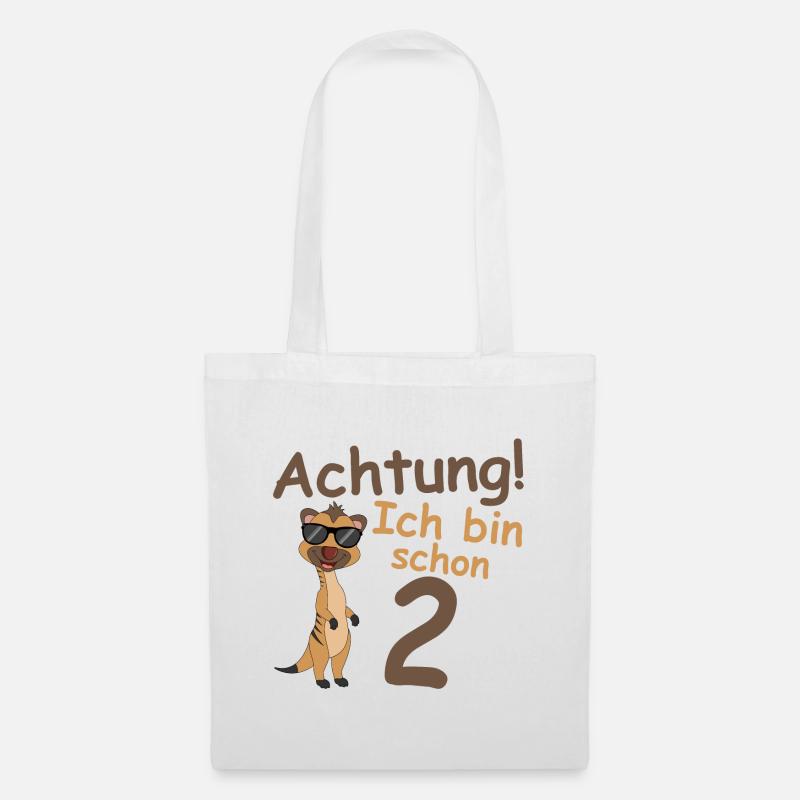 Geburtstagsshirt 2 jahr Erdmännchen baby Mädchen - Stoffbeutel - Weiß