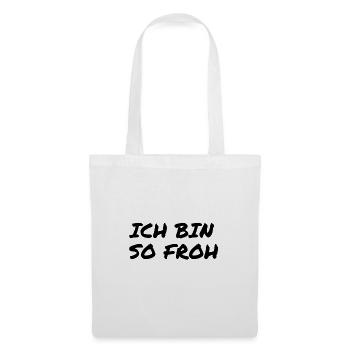 glücklich - Stoffbeutel - Weiß - Vorne