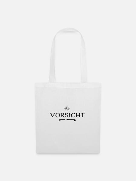 das ist eine Warnung - Stoffbeutel - Weiß