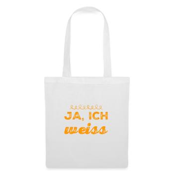 ja, ich weiß - Stoffbeutel - Weiß - Vorne