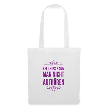 bei Chips kann man nicht aufhören - Stoffbeutel - Weiß - Vorne
