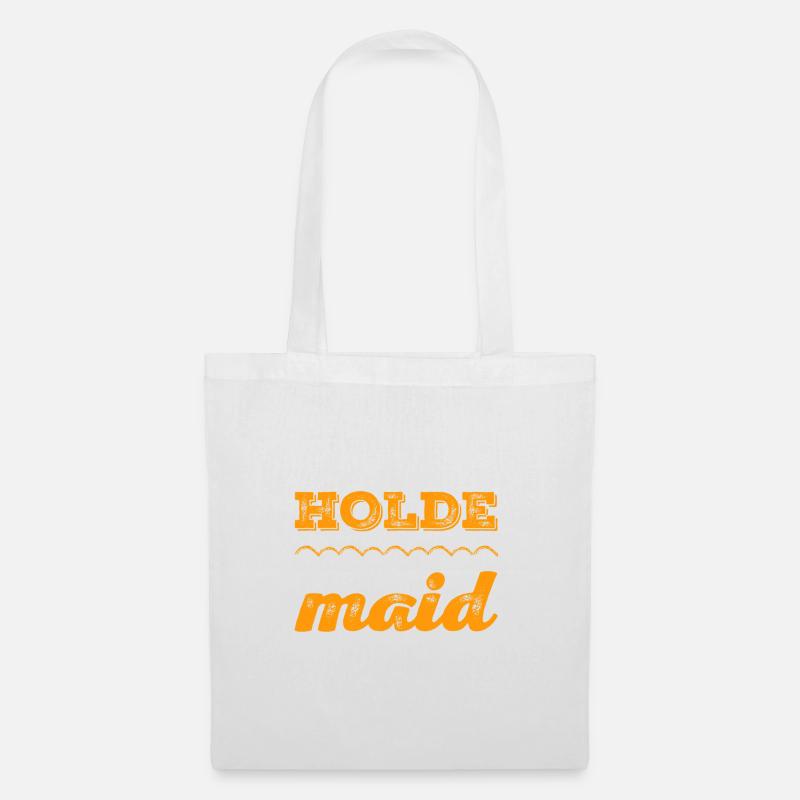 vor dir steht eine holde Maid - Stoffbeutel - Weiß
