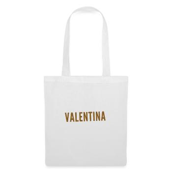 vor dir steht eine Valentina - Stoffbeutel - Weiß - Vorne