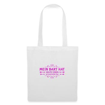mein Bart hat einen schlechten Tag - Stoffbeutel - Weiß - Vorne