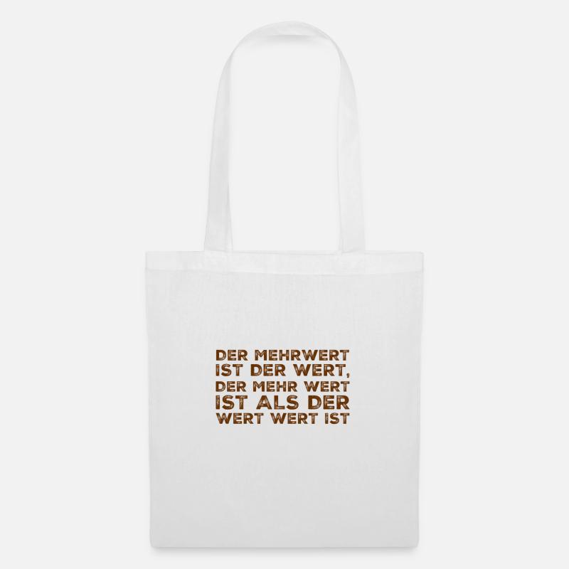 die Bedeutung des Mehrwertes - Stoffbeutel - Weiß