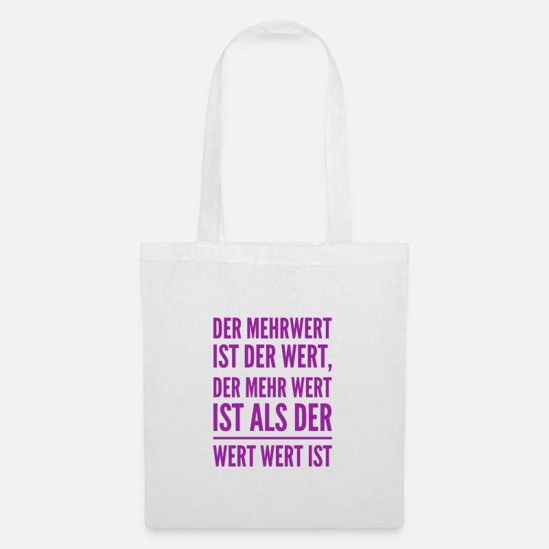 wertvoller Wert - Stoffbeutel - Weiß
