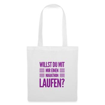 lass uns gemeinsam laufen - Stoffbeutel - Weiß - Vorne