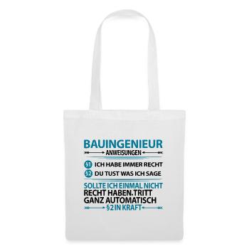 Bauingenieur Geschenkideen Danke Abschied Master - Stoffbeutel - Weiß - Vorne