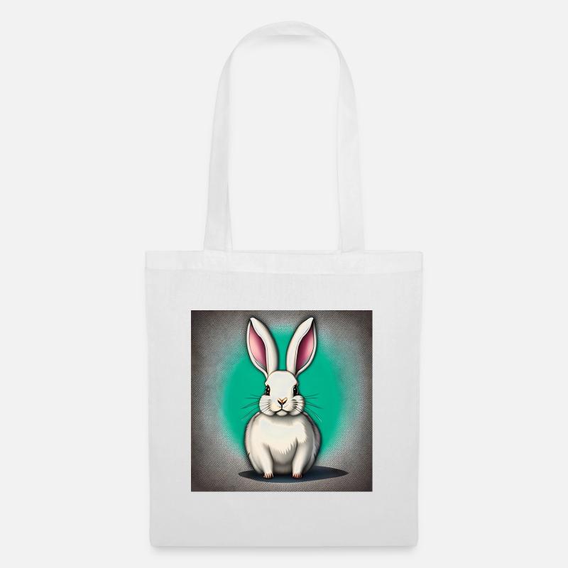 Rabbit motif white rabbit white - Tote Bag - white