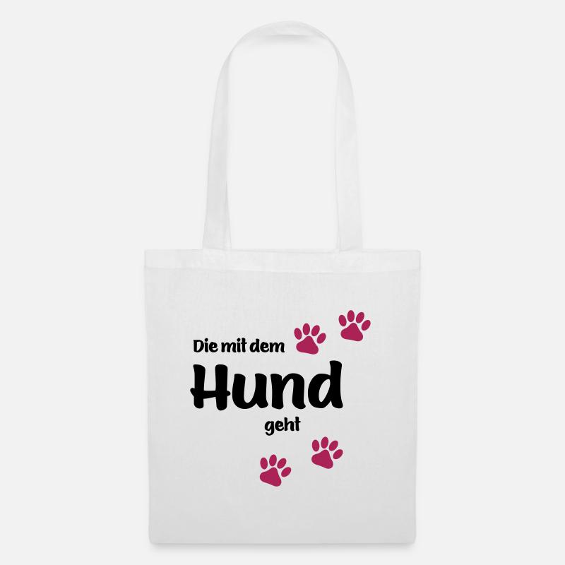 Die Mit Dem Hund Geht - Edition Colored Paw - Stoffbeutel - Weiß