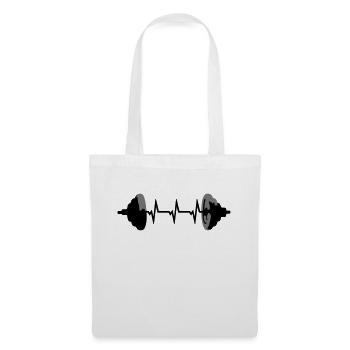 Weights, Barbell & ECG Heartbeat - Sac en tissu - blanc - Devant