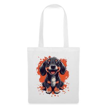 Dachshund puppy funny dog dogs - Tote Bag - white - Front