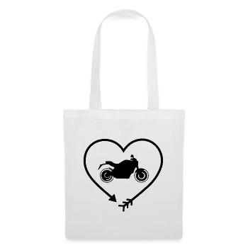 Arrow in Heartshape and Motorcycle 1 - (MOTORCYCLE) - Tote Bag - white - Front