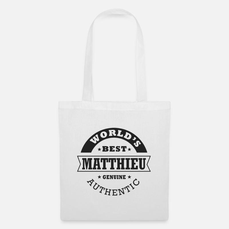 matthieu Cadeau matthieu prénom Matthieu - Sac en tissu - blanc