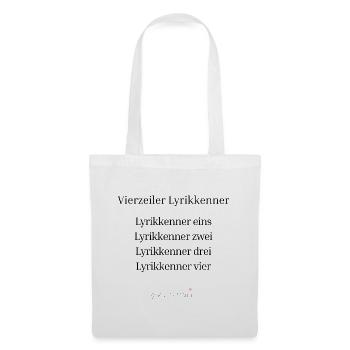 Vierzeiler Lyrikkenner - schwarze Schrift - Stoffbeutel - Weiß - Vorne