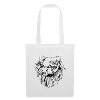 ours steampank - Sac en tissu - blanc - Devant