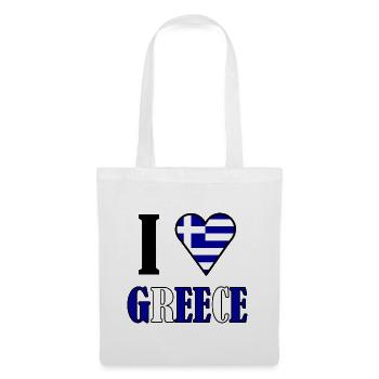 J'aime la Grèce | J'aime la Grèce dit coeur - Sac en tissu - blanc - Devant