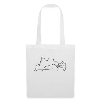 Bulldozer Bulldozer sur chenilles Bulldozer minier - Sac en tissu - blanc - Devant