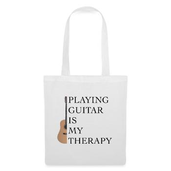Gitarre - Gitarre spielen ist meine Therapie - Stoffbeutel - Weiß - Vorne