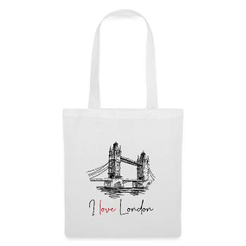 Love London – Skizze der Tower Bridge | Reise-T-Shirt - Stoffbeutel - Weiß - Vorne