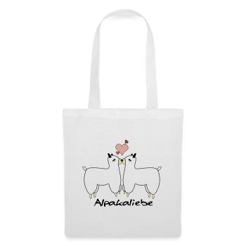 Alpaka Liebe Design - Stoffbeutel - Weiß - Vorne