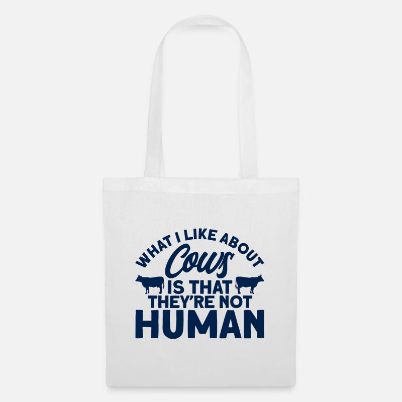 Was ich an Kühen mag Kuh Geschenk - Stoffbeutel - Weiß