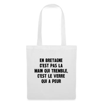 en bretagne c'est pas la main qui tremble - Sac en tissu - blanc - Devant