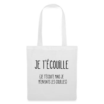 je t'écouille - Sac en tissu - blanc - Devant