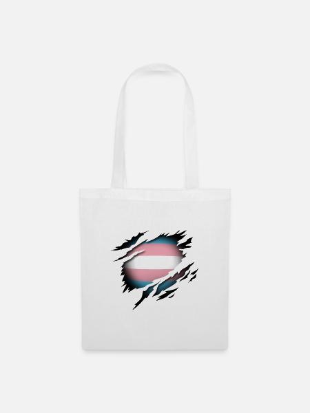 Transgender Pride im Herzen - Stoffbeutel - Weiß