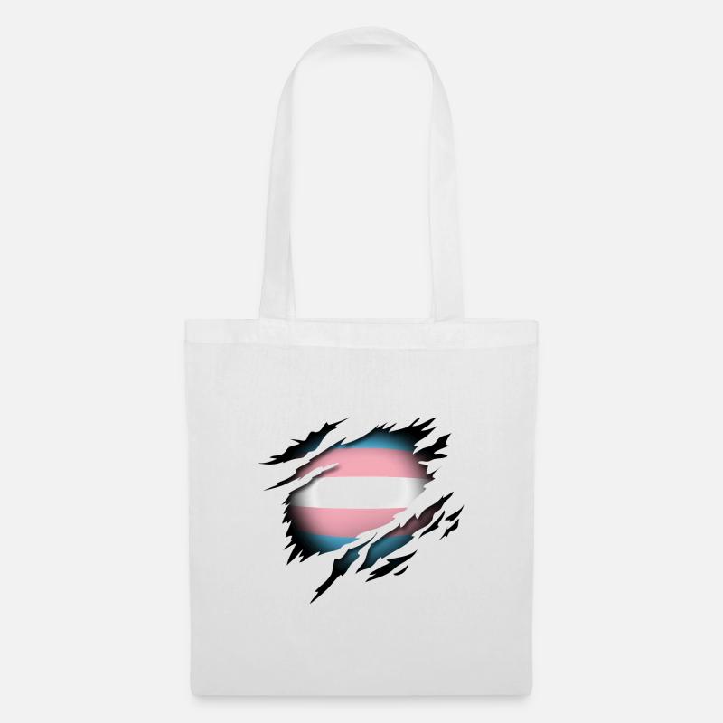 Transgender Pride im Herzen - Stoffbeutel - Weiß