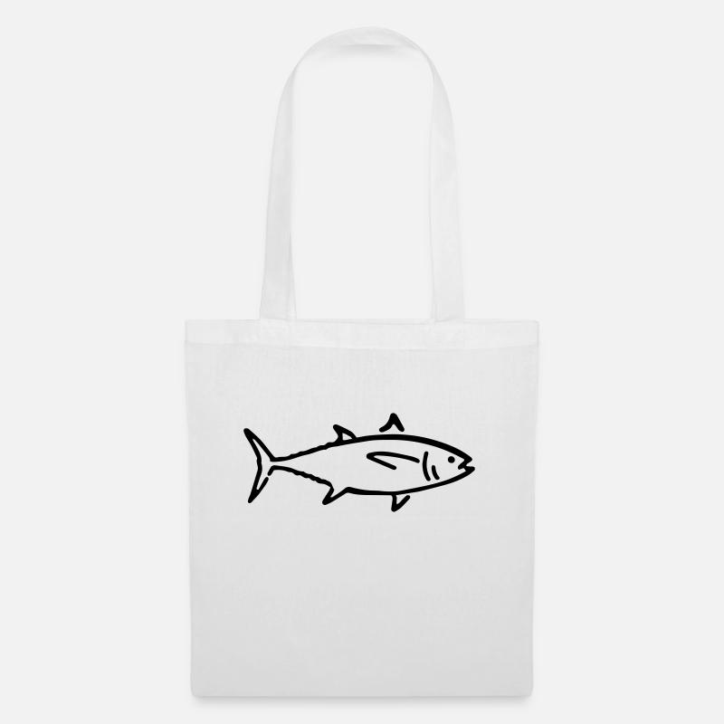 poisson - Sac en tissu - blanc