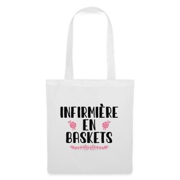 Infirmière En Baskets Humour Hôpital Basket - Sac en tissu - blanc - Devant
