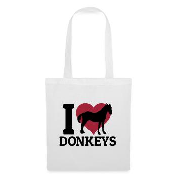 I love donkeys - Stoffbeutel - Weiß - Vorne