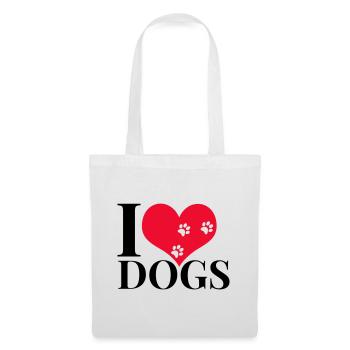 J'aime les chiens - Sac en tissu - blanc - Devant