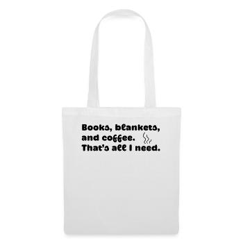 Books, blankets and coffee. - Stoffbeutel - Weiß - Vorne
