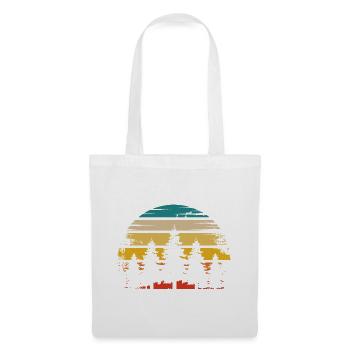 Soleil rétro et arbres - - Sac en tissu - blanc - Devant