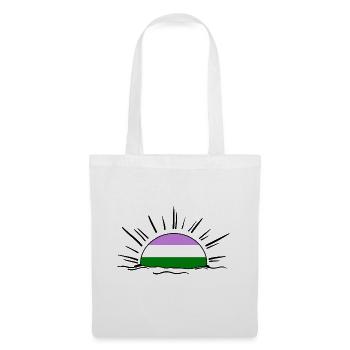 genderqueer non binary androgyn pride queer lgbt - Stoffbeutel - Weiß - Vorne