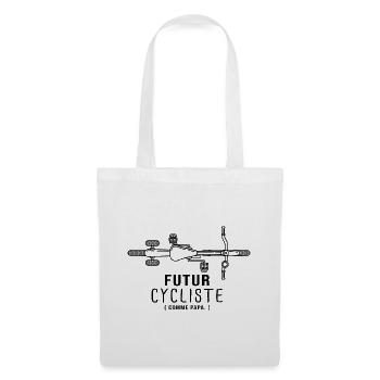 velo vélo vélos velos futur cycliste comme papa - Sac en tissu - blanc - Devant