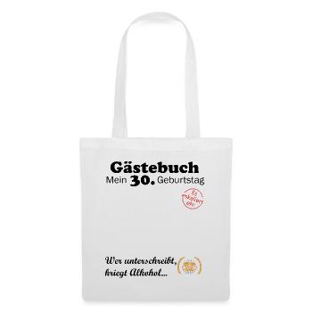 30e anniversaire livre d’or1994 alcool drôle - Sac en tissu - blanc - Devant