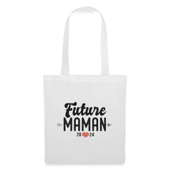 couple Future maman 2024 annonce grossesse - Sac en tissu - blanc - Devant