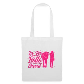 Cadeau d’équitation Rider Horses - Sac en tissu - blanc - Devant